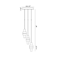Load image into Gallery viewer, Rola LED Linear Pendant Light - line drawing.