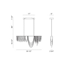 Load image into Gallery viewer, Tenda LED Linear Pendant Light - line drawing.