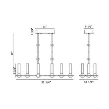 Load image into Gallery viewer, Torcia LED Linear Pendant Light - line drawing.