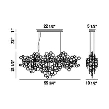 Load image into Gallery viewer, Trento Linear Chandelier - line drawing.