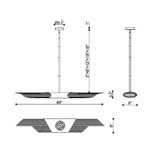 Load image into Gallery viewer, Umura LED Linear Pendant Light - line drawing.