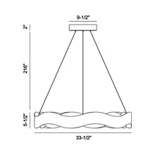 Load image into Gallery viewer, Vaughan LED Chandelier - line drawing.