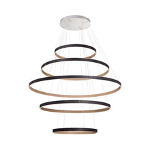 Load image into Gallery viewer, Verdura LED Multi Tier Chandelier in Black (5-Ring).