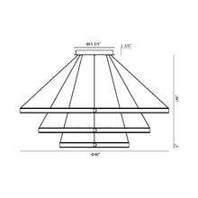 Load image into Gallery viewer, Verdura LED Multi Tier Chandelier - line drawing.