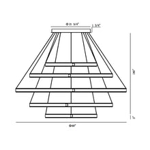 Load image into Gallery viewer, Verdura LED Multi Tier Chandelier - line drawing.