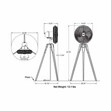 Load image into Gallery viewer, Arden Floor Fan - line drawing.