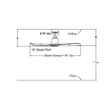 Load image into Gallery viewer, Kute Indoor / Outdoor Ceiling Fan - line drawing.