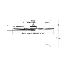 Load image into Gallery viewer, Levon Custom Ceiling Fan - line drawing.