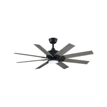 Load image into Gallery viewer, Levon Custom LED Ceiling Fan in Black/Weathered Wood/52-Inch.