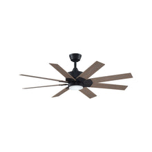 Load image into Gallery viewer, Levon Custom LED Ceiling Fan in Black/Washed Pine/52-Inch.