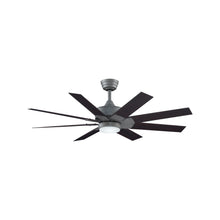 Load image into Gallery viewer, Levon Custom LED Ceiling Fan in Galvanized/Dark Walnut/52-Inch.