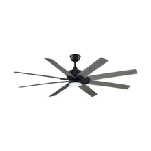 Load image into Gallery viewer, Levon Custom LED Ceiling Fan in Black/Weathered Wood/64-Inch.