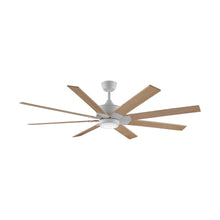 Load image into Gallery viewer, Levon Custom LED Ceiling Fan in Matte White/Natural/64-Inch.