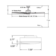 Load image into Gallery viewer, Levon Custom LED Ceiling Fan - line drawing.