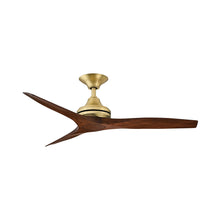 Load image into Gallery viewer, Spitfire Ceiling Fan in Brushed Satin Brass/Whiskey Wood/48-Inch.