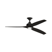 Load image into Gallery viewer, Spitfire LED Ceiling Fan in Black/Dark Walnut/48-Inch.