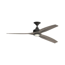 Load image into Gallery viewer, Spitfire LED Ceiling Fan in Black/Weathered Wood/48-Inch.