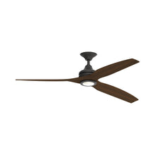 Load image into Gallery viewer, Spitfire LED Ceiling Fan in Black/Whiskey Wood/48-Inch.