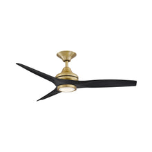 Load image into Gallery viewer, Spitfire LED Ceiling Fan in Brushed Satin Brass/Black/48-Inch.