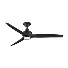 Load image into Gallery viewer, Spitfire LED Ceiling Fan in Black/Black/60-Inch.
