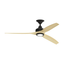 Load image into Gallery viewer, Spitfire LED Ceiling Fan in Black/Natural/60-Inch.