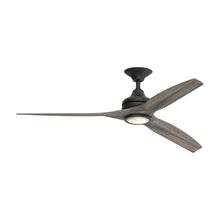 Load image into Gallery viewer, Spitfire LED Ceiling Fan in Black/Weathered Wood/60-Inch.
