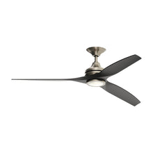 Load image into Gallery viewer, Spitfire LED Ceiling Fan in Brushed Nickel/Black/60-Inch.