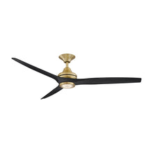 Load image into Gallery viewer, Spitfire LED Ceiling Fan in Brushed Satin Brass/Black/60-Inch.