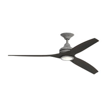 Load image into Gallery viewer, Spitfire LED Ceiling Fan in Galvanized/Dark Walnut/60-Inch.