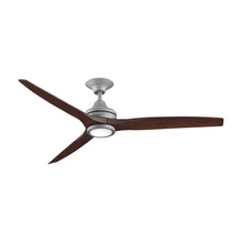 Load image into Gallery viewer, Spitfire LED Ceiling Fan in Galvanized/Whiskey Wood/60-Inch.
