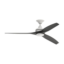 Load image into Gallery viewer, Spitfire LED Ceiling Fan in Matte White/Black/60-Inch.