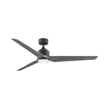 Load image into Gallery viewer, TriAire Custom LED Ceiling Fan in 64-Inch/Matte Greige/Weathered Wood.