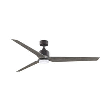 Load image into Gallery viewer, TriAire Custom LED Ceiling Fan in 72-Inch/Matte Greige/Weathered Wood.