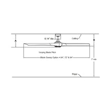 Load image into Gallery viewer, Wrap Custom 72 Inch Ceiling Fan - line drawing.