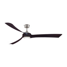 Load image into Gallery viewer, Wrap Custom 72 Inch LED Ceiling Fan in Brushed Nickel/Dark Walnut.