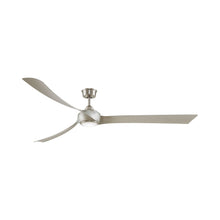Load image into Gallery viewer, Wrap Custom 84 Inch Ceiling Fan in Brushed Nickel/Brushed Nickel/Light Kit Included.