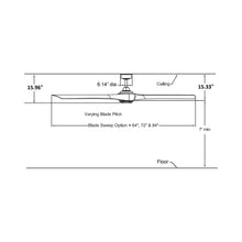 Load image into Gallery viewer, Wrap Custom 84 Inch Ceiling Fan - line drawing.