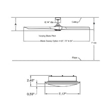 Load image into Gallery viewer, Wrap Custom LED Ceiling Fan - line drawing.