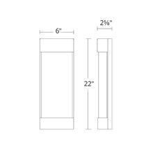 Load image into Gallery viewer, Fathom Outdoor LED Wall Light - line drawing.