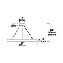 Load image into Gallery viewer, Fiama LED Suspension Light - line drawing.