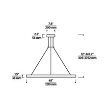 Load image into Gallery viewer, Fiama LED Suspension Light - line drawing.