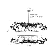 Load image into Gallery viewer, Filamento Chandelier - line drawing.