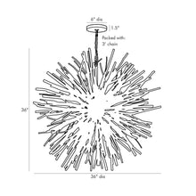 Load image into Gallery viewer, Finch Chandelier - line drawing.