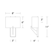 Load image into Gallery viewer, Fitzgerald LED Wall Light - line drawing.