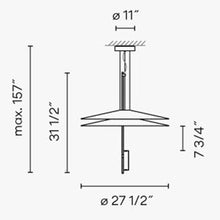 Load image into Gallery viewer, Flamingo 1510 LED Pendant Light - line drawing.