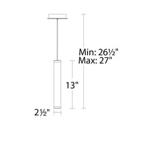 Load image into Gallery viewer, Flare LED Linear Pendant Light - line drawing.