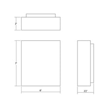 Load image into Gallery viewer, Flat Box™ Outdoor LED Wall Light - line drawing.