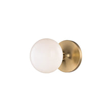 Load image into Gallery viewer, Flemming LED Bath Wall Light in Aged Brass.