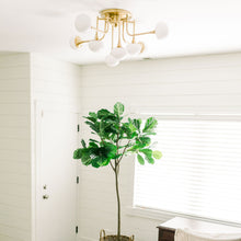 Load image into Gallery viewer, Flemming LED Semi-Flush Mount Ceiling Light in living room.