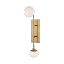 Load image into Gallery viewer, Flemming LED Wall Light in Aged Brass.